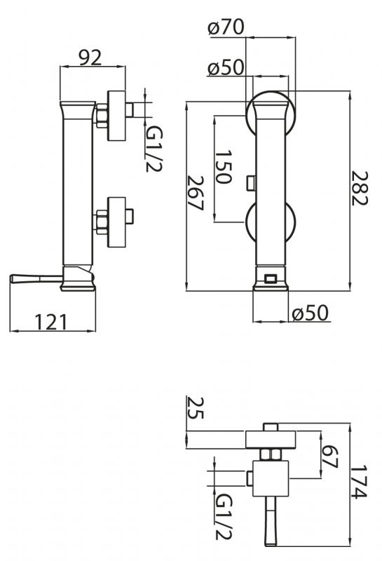 Смеситель для душа MILLE MIL-ESDM-CRM BELBAGNO  - Вид №1
