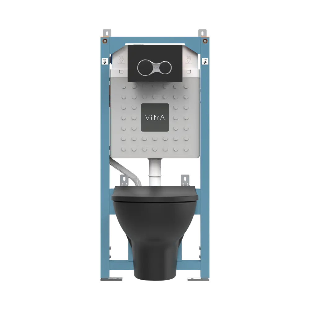 Комплект инсталляция с унитазом Vitra Stern 9016B083-7203 цвет черный 87071817 STLM-2119063 - Вид №1