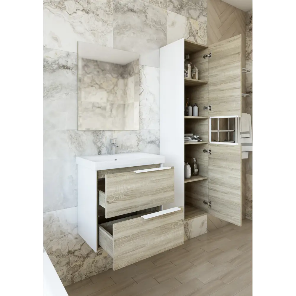 Тумба под раковину подвесная Sanflor Барселона 60 см цвет дуб сонома STLM-2040742 - Вид №4