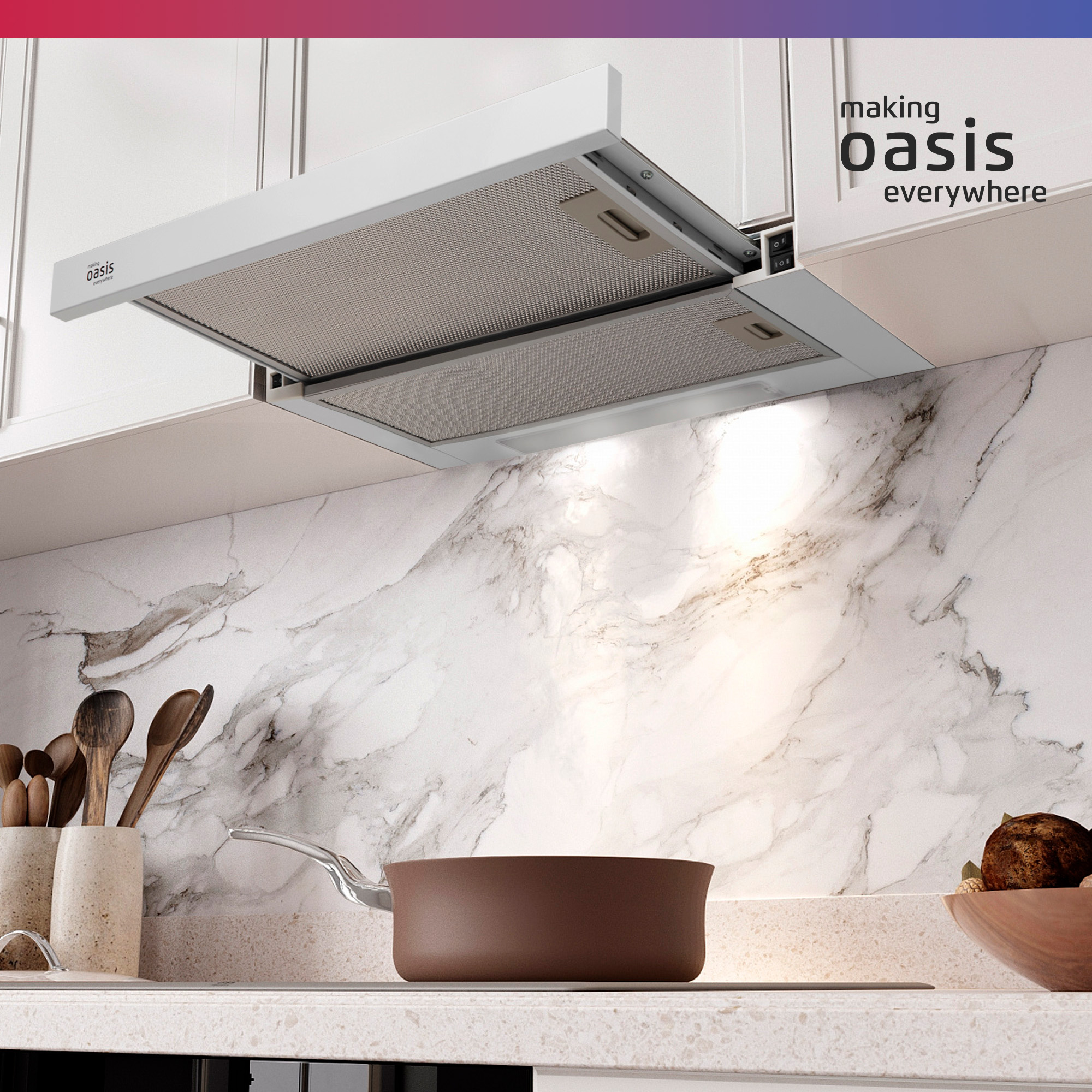 8166174 Вытяжка телескопическая Oasis VT-60W белый/белый STDN-0127528 - Вид №13