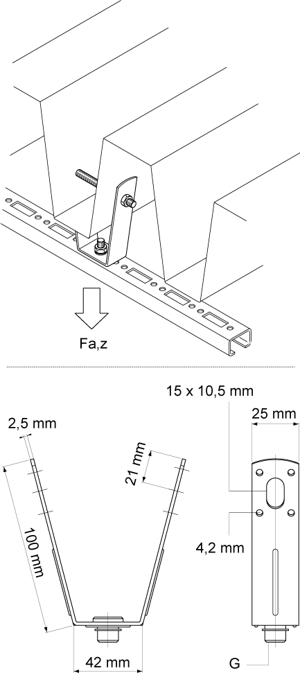 6785008 BIS Подвеска-трапеция VdS для монтажа к профлисту walraven  - Вид №1