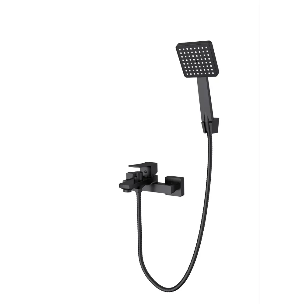 89398608 Смеситель для ванны Iddis BREBL00i02 однорычажный с лейкой и шлангом цвет черный STLM-1574724