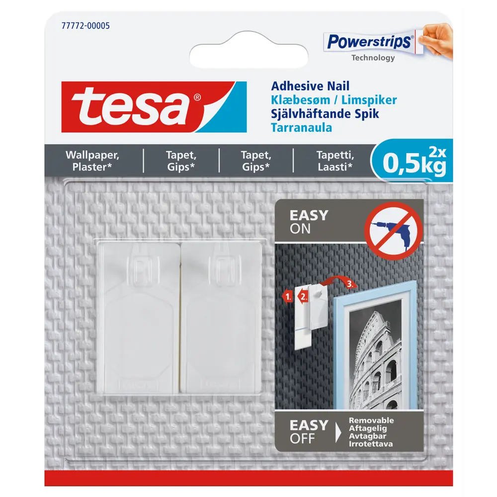 Клейкие полоски для картин Tesa до 0.5 кг, 2 шт. 86021053 STLM-2036928 Santreyd  - Вид №1