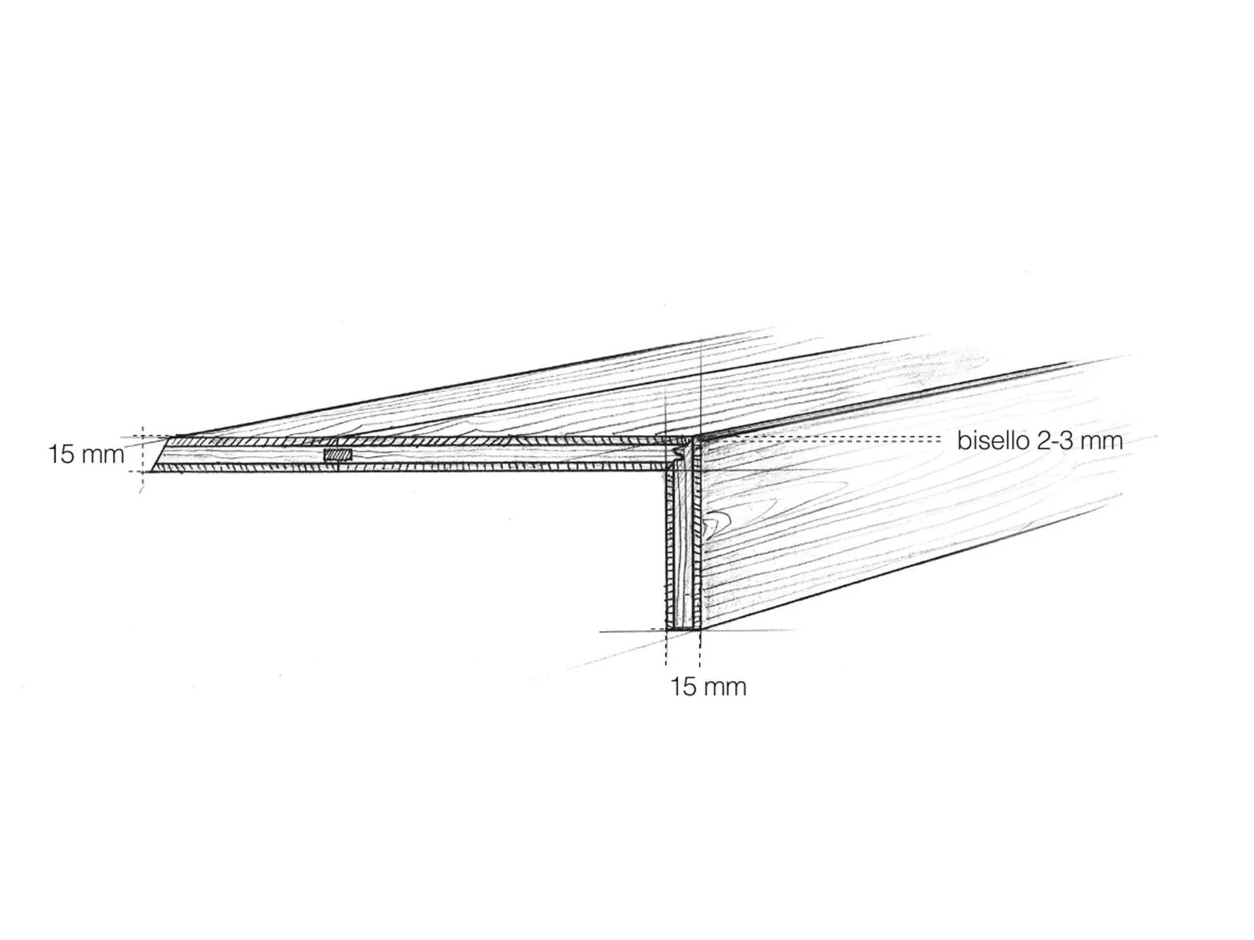 Биосовместимая трехслойная деревянная лестница Fiemme Tremila SCALA CON PEDATA A FILO ALZATA ARCH-00150403 - Вид №14