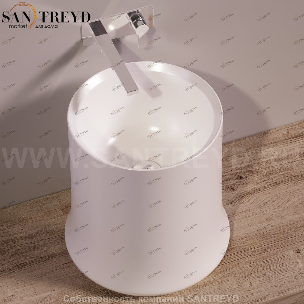 SH10BIANCO Накладная раковина на столешницу  круглая Simas Sharp