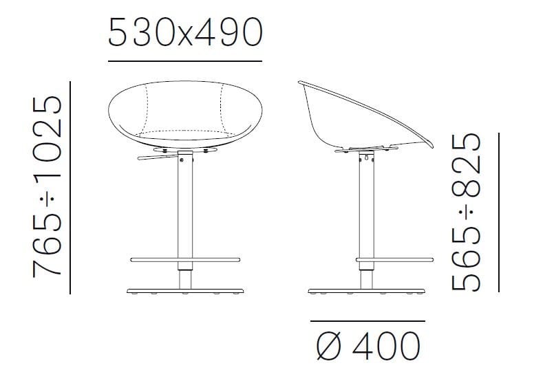 Кожаный поворотный стул Pedrali ARCH-00087021 - Вид №4