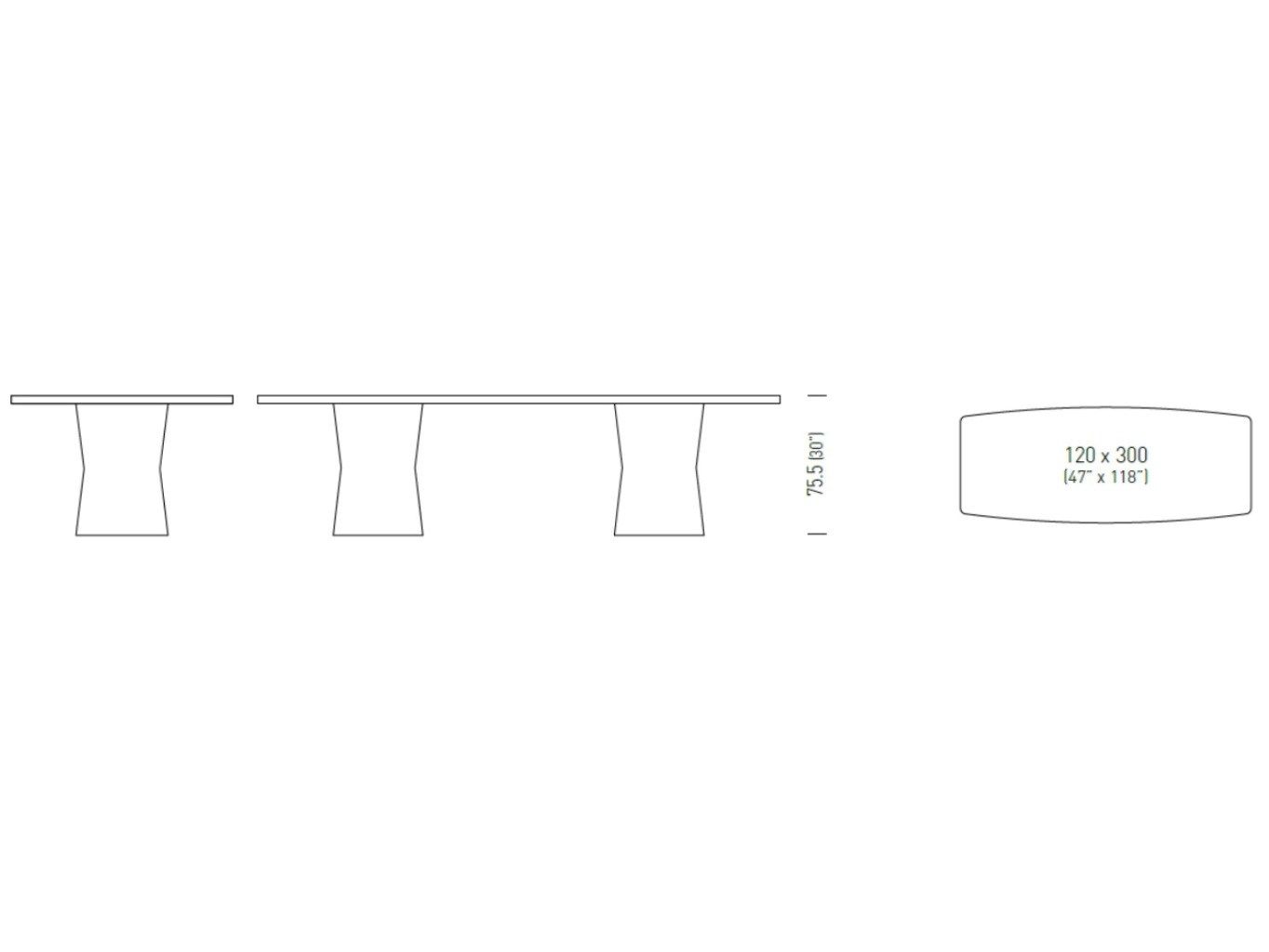 Овальный стол из инженерного пластика и ламинат GABER NIDABA OVAL ARCH-00031469 - Вид №7