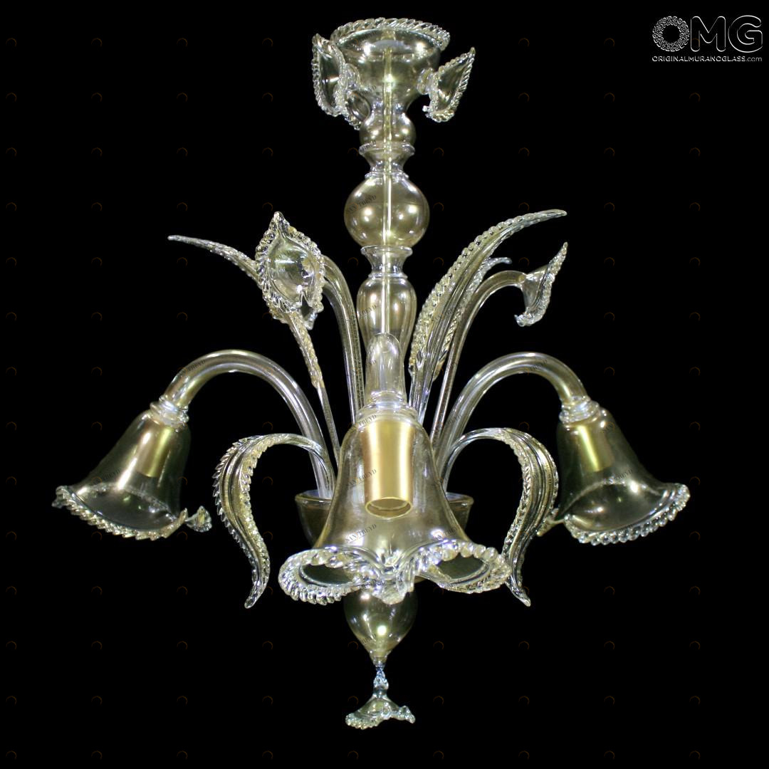 1105 ORIGINALMURANOGLASS Люстра Золотая Адриатика - Акватик - Муранское стекло OMG  см 