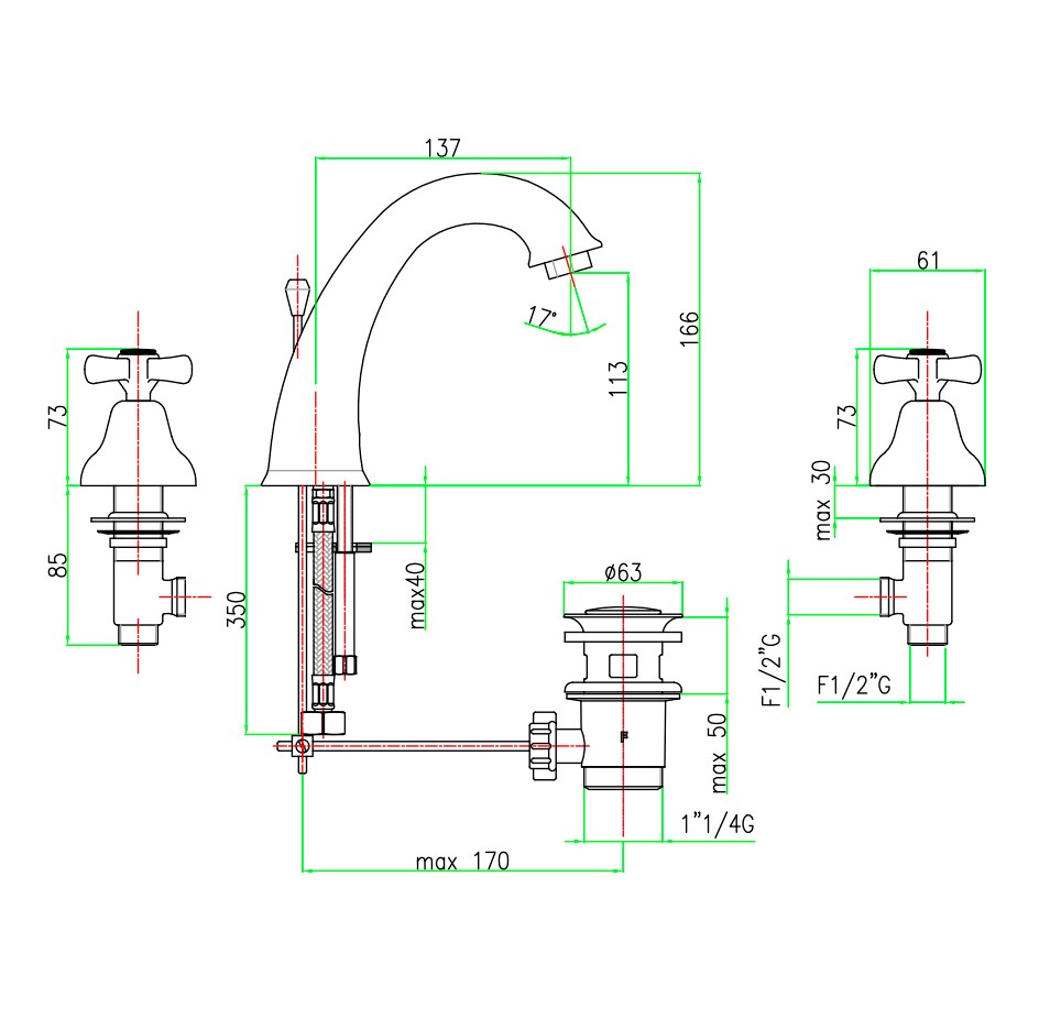 AM750101065 Смеситель для раковины Webert Armony - Вид №2