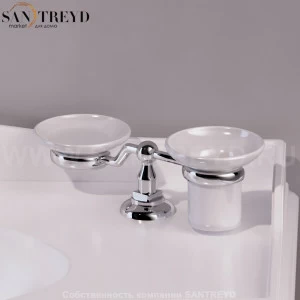 Мыльница с подстаканником накладная SIMAS хромированная