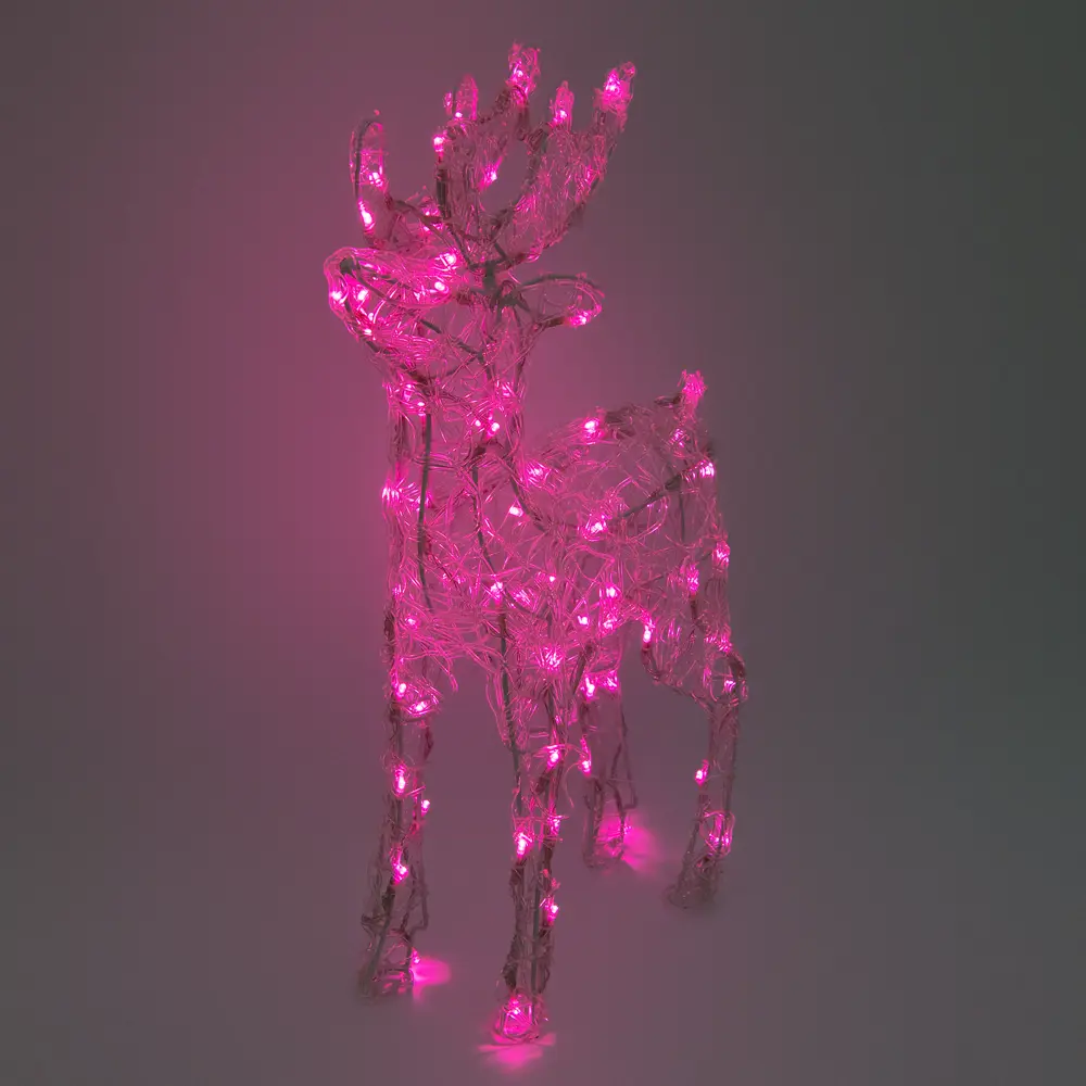 84905641 Фигура садовая светодиодная Christmas «Олень» h60 см свет розовый STLM-0949531