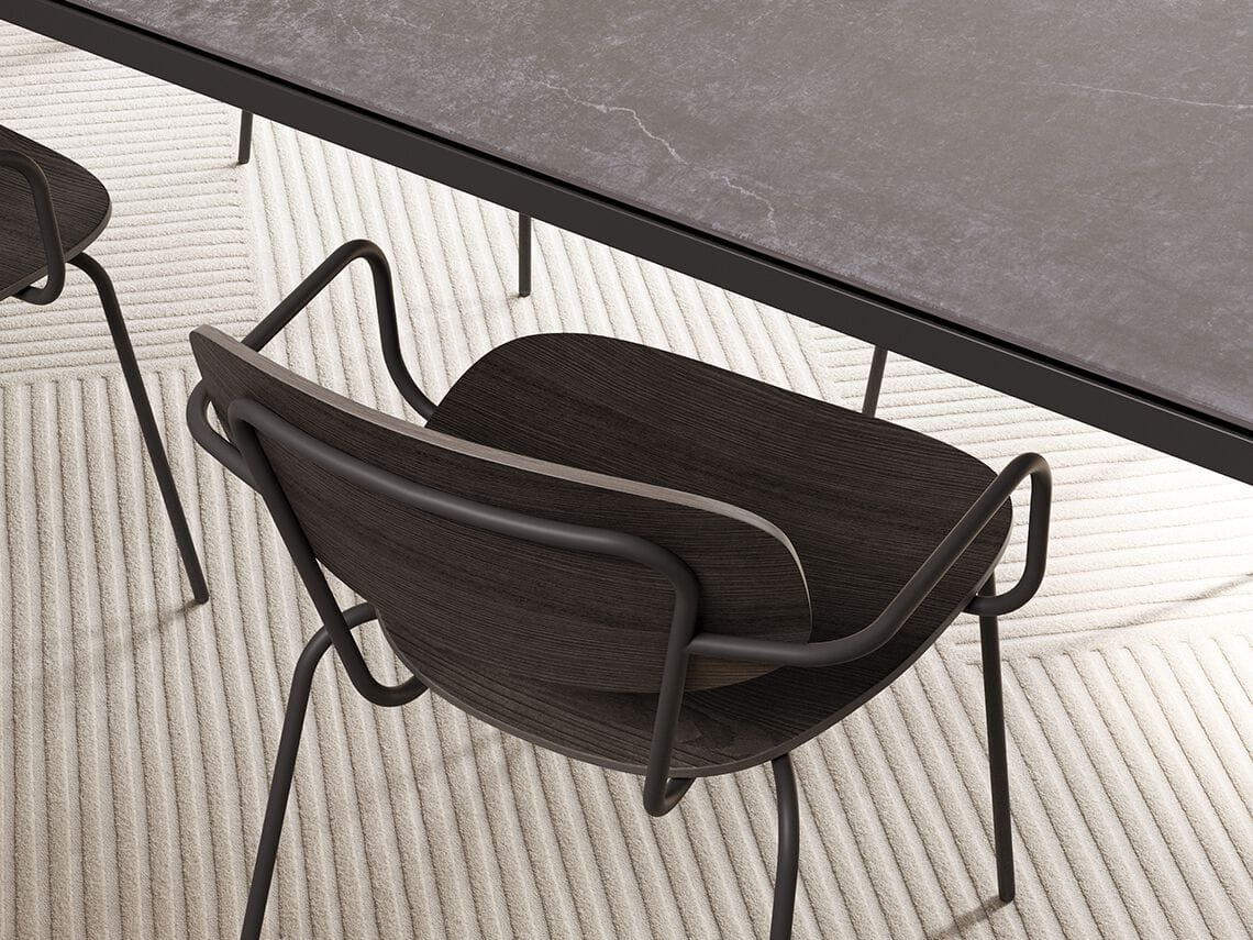 Деревянный стул с подлокотниками MOBLIBERICA Silueta ARCH-00109385 - Вид №2