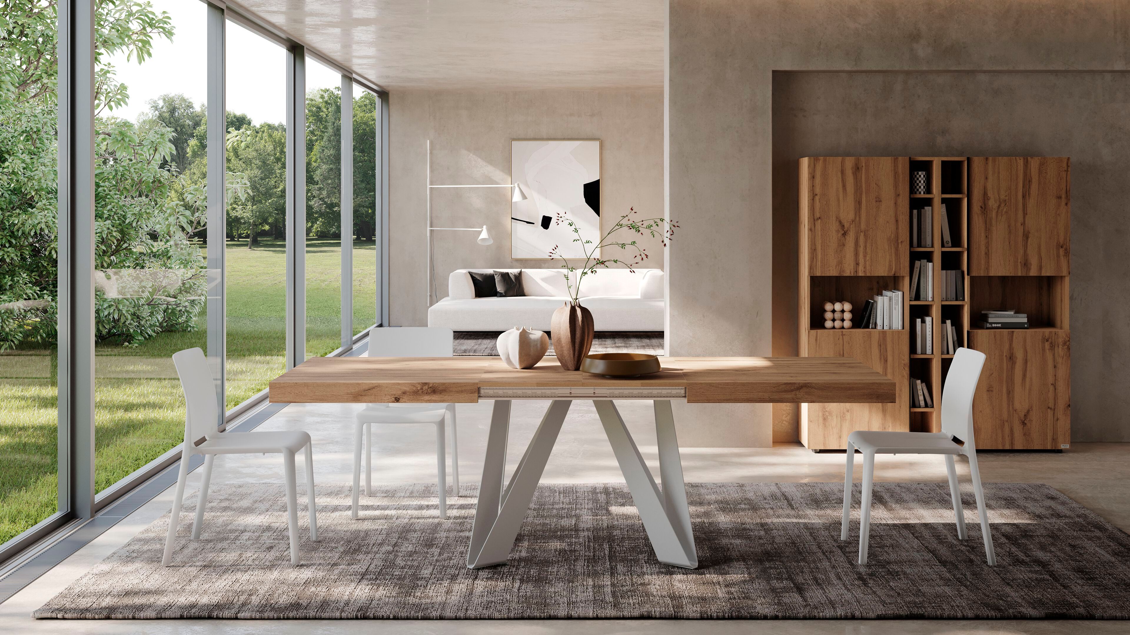 Выдвижной прямоугольный стол из железа с меламиновой столешницей Mobili Fiver ROMINA ARCH-00069646 - Вид №60