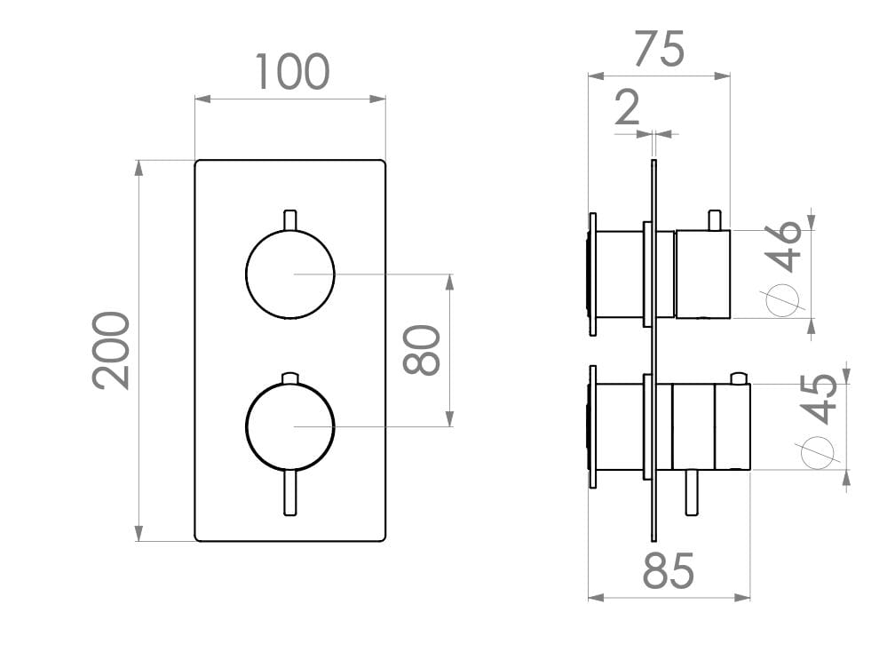 Термостатический смеситель для душа из нержавеющей стали с переключателем Radomonte Dun ARCH-00044664 - Вид №2