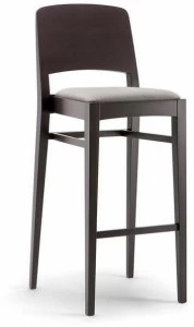 Tirolo Табурет из массива дерева со встроенной подушкой со спинкой Kyoto 047 sg, 046 sg