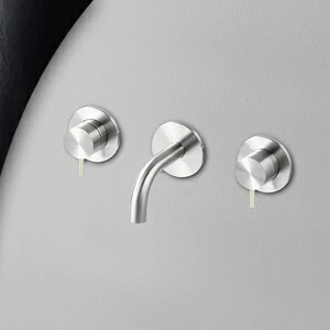 Смеситель для раковины сталь глянцевая с серой ручкой Toki Radomonte TKI27LCIL29