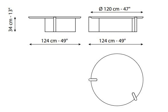 Круглый деревянный журнальный столик BONALDO Flatiron ARCH-00096994 - Вид №1