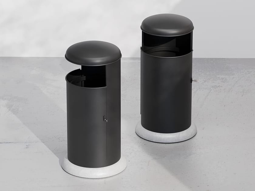 Корзина для мусора из листового металла с крышкой DIMCAR ARCH-00130124