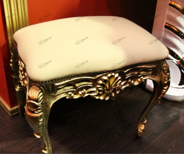 Пуф MIGLIORE Bella ML.COM-70.731.BR, кремовая кожа/бронза ML.COM-70.731.CM.BR