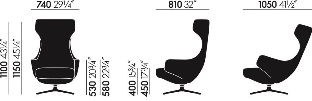 Вращающееся кресло с подставкой для ног VITRA Repos &amp ARCH-00026707 - Вид №18