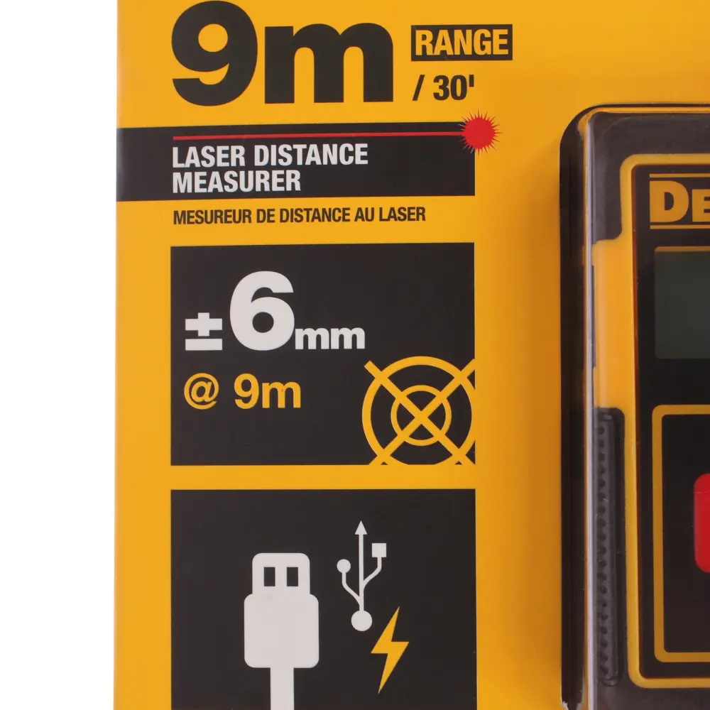 Дальномер лазерный DeWalt с дальностью до 9 м 81934076 STLM-2083205  - Вид №4