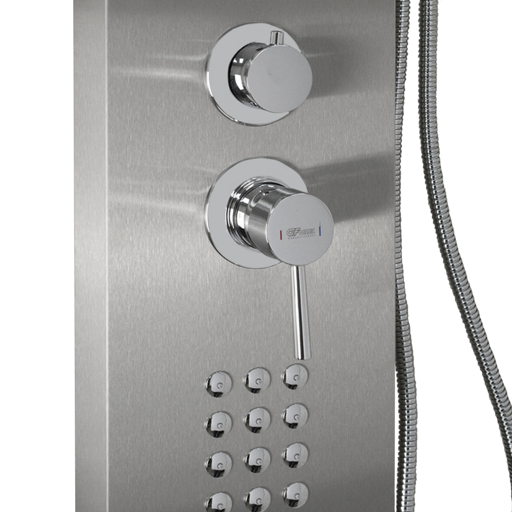 GFmark - Душевая панель - "тропический душ" с двумя лейками, корпус МАТОВАЯ нержавеющая сталь, марки 304, код: 5501  - Вид №4