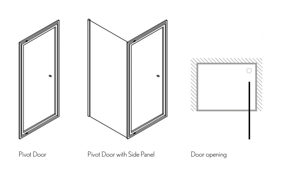 Дверь Infold 800mm c боковым экраном 1000mm Britton Burlington EIDSC0800, ESPSC1000  - Вид №4