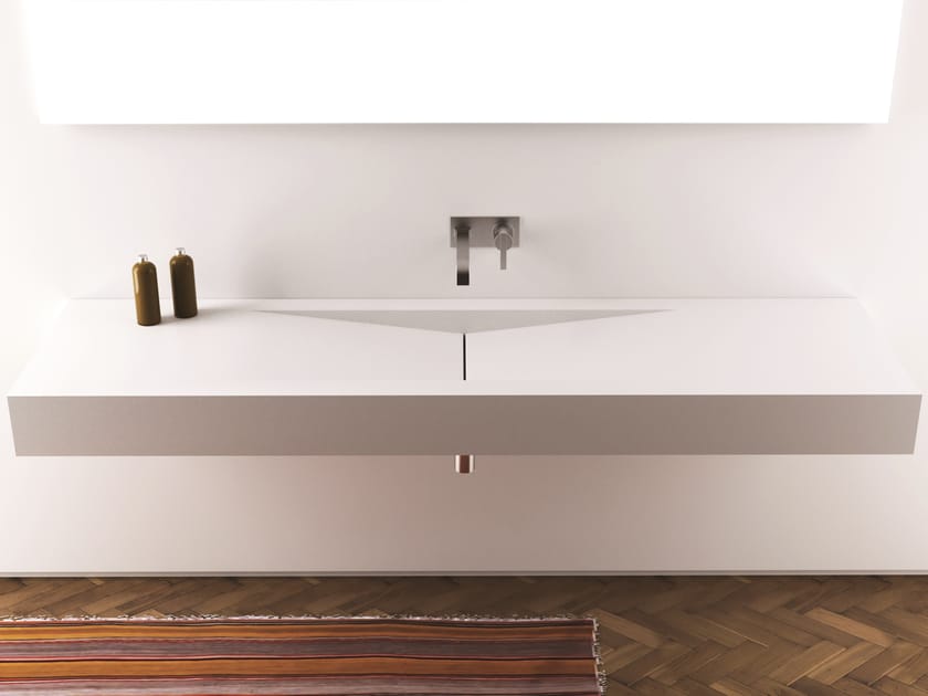 Прямоугольная одиночная подвесная раковина из твердой поверхности MOMA Design CUT ARCH-00081986