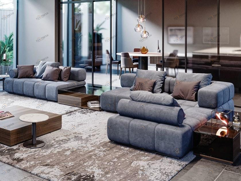 SM Living Couture Модульный модульный диван в бархате Hoffman sun-id-1368894