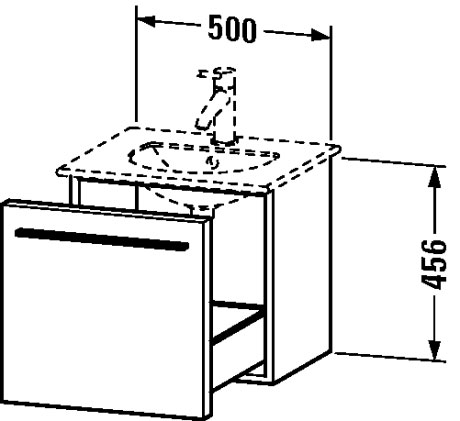 XL606001818 Тумбочка подвесная X-Large #XL6060 500 x 407 мм Белый матовый, декор Duravit - Вид №1