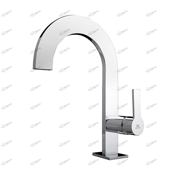 Смеситель для раковины, однорычажный 3/8 ". Керамический картридж Ø28 мм. Длина шлангов 460 мм. Без сливного клапана. Без аэратора. Расход 6,03 л / мин. при 3 бар.  Giro NOKEN 100046310  CHROME