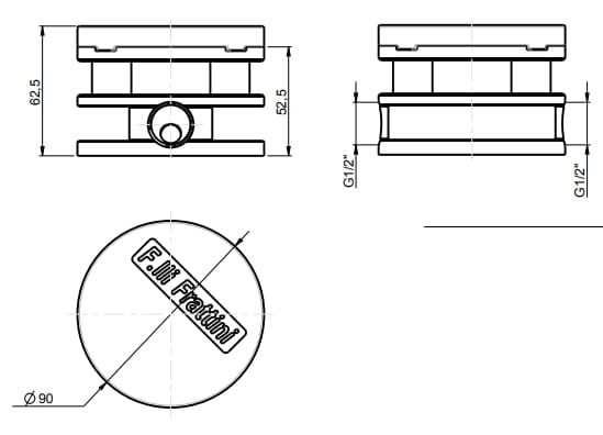 Встраиваемый корпус для смесителя для ванны / умывальника Rubinetterie Frattini 99095 ARCH-00093229 - Вид №1