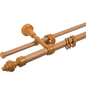 Карниз двухрядный 160 см металл/пластик цвет бук