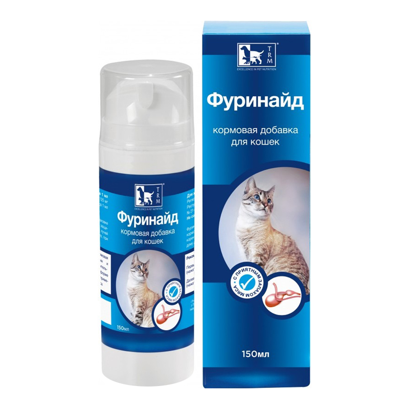 ПР0003859 Пищевая добавка с глюкозамином Furinaid Фуринайд для кошек с уролог. синдромом, циститом, 150мл TRM 