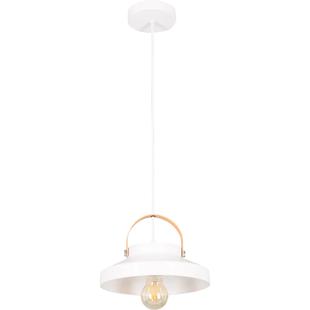 Подвесной светильник Toplight Wendi, 1 лампа, 7 м², цвет белый/дерево 82672376 STLM-2090661 