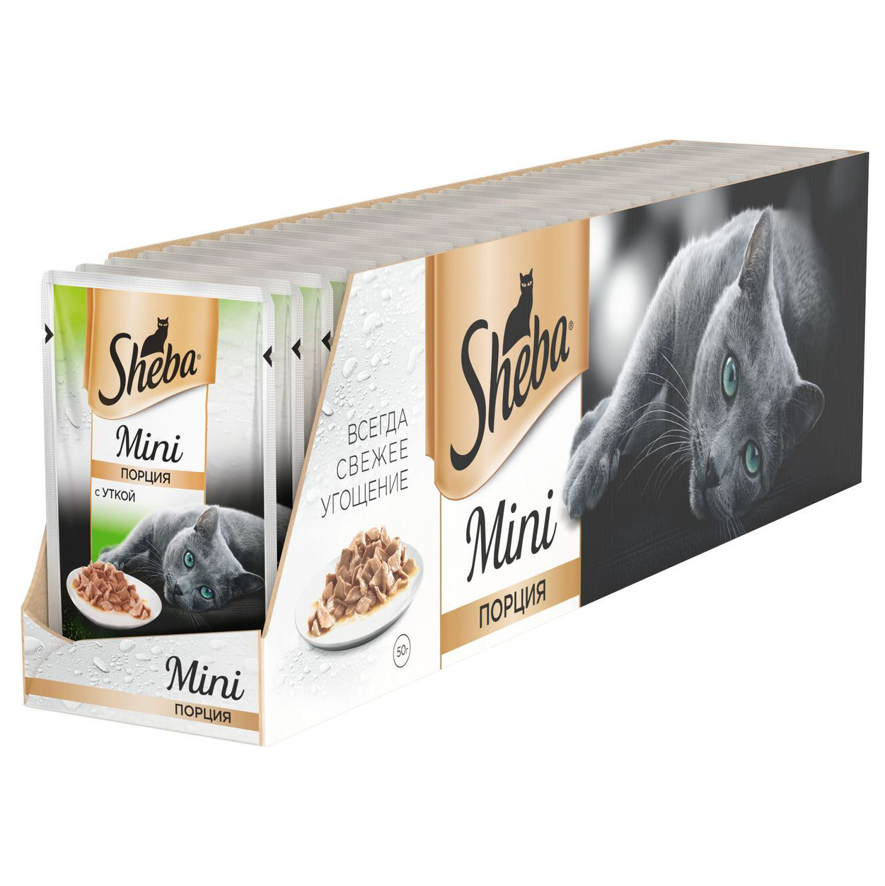 ПР0043466*33 Корм для кошек Мини порция с уткой пауч (упаковка - 33 шт) SHEBA 