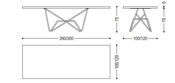 Прямоугольный стол из массива дерева Riva 1920 PIANO DESIGN ARCH-00029039 - Вид №2