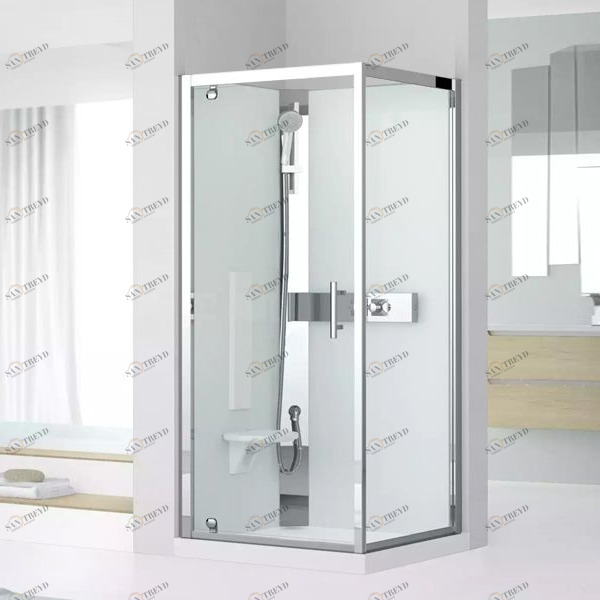 Novellini. Душевая кабина термостатическая 90x90 GF90 STANDARD с низким душевым поддоном и серебристым профилем GLAX 3 GL3GF90T1B