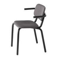 Hull 628M Стул с подлокотниками и стальным каркасом, 4 ножки. Сиденье и спинка мягкие. Et al. Hull