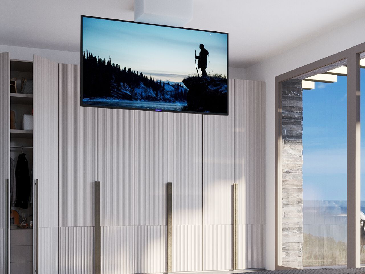 Потолочная подставка для телевизора с электроприводом Maior ARCH-00025400 - Вид №3