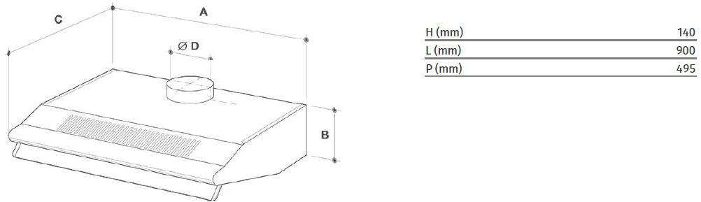 Vortice Настенная стальная вытяжка со встроенной подсветкой Vortex 20023 - Вид №1