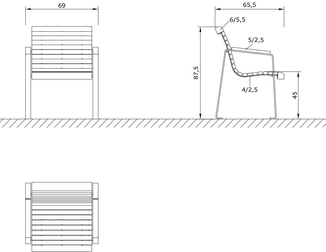 Euroform W Скамья из дерева с подлокотниками со спинкой Comfort 345, 346, 347 - Вид №9