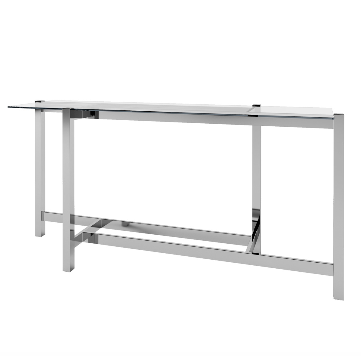 Консоль металлическая со стеклянной столешницей 76х160 см прозрачная Tommy DELIGHT COLLECTION  00-3883301 Прозрачный;хром  - Вид №1