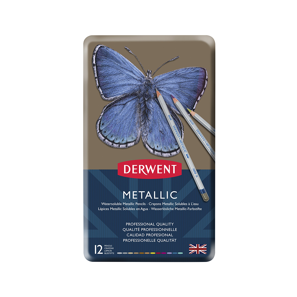 0700456 Набор цветных карандашей Metallic 12 цв. Derwent 