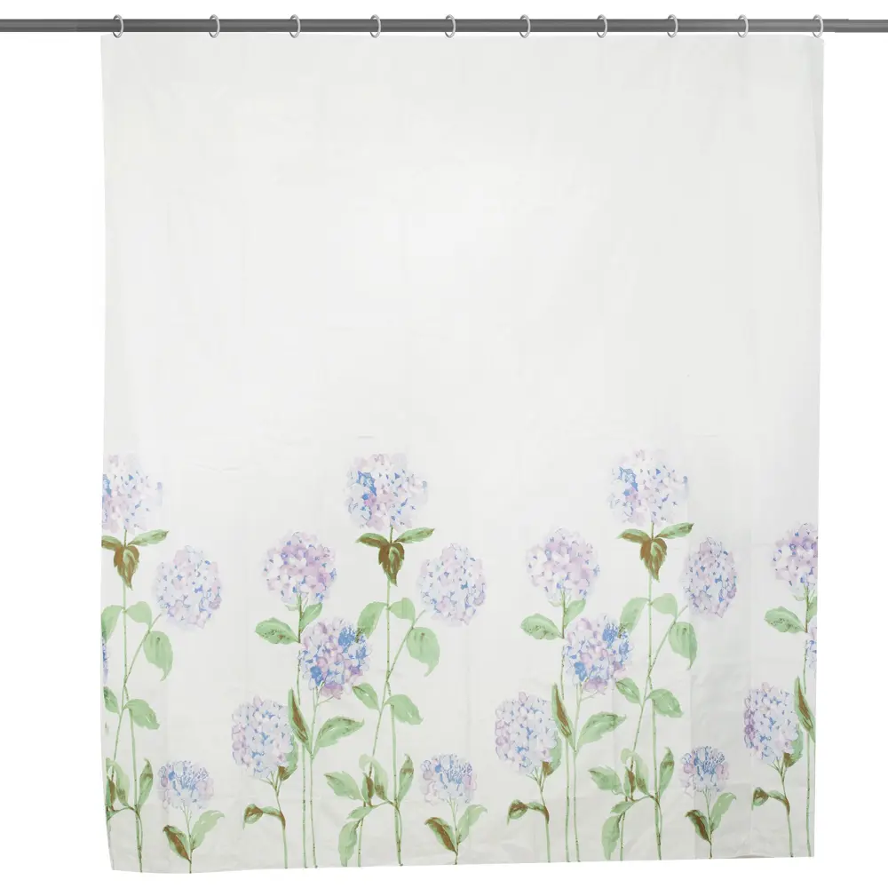 Штора для ванной комнаты «Гортензия» 180х200 см цвет белый BATH PLUS ШТОРЫ CHARME GREEN STLM-2173997 - Вид №1