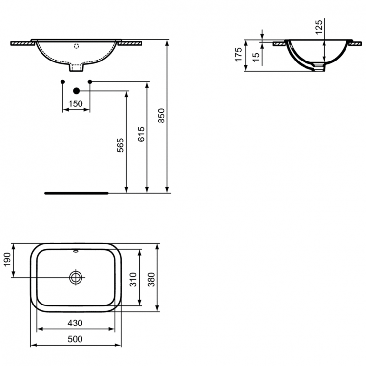 E505701 Раковина 50х38 см Ideal Standard CONNECT - Вид №5