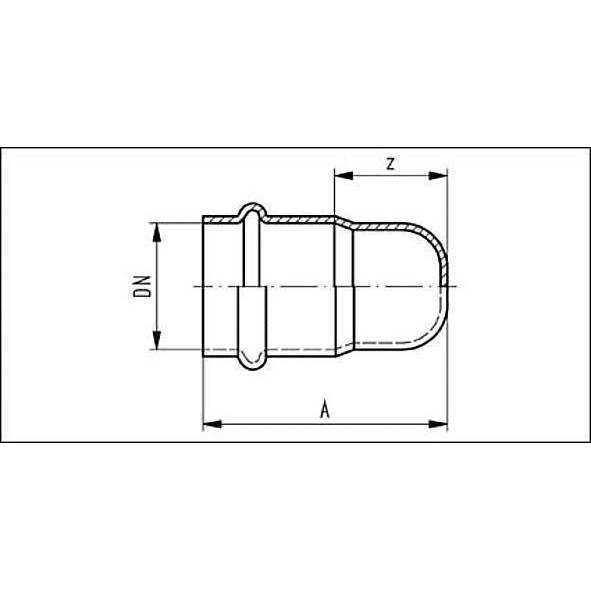61830135 SANHA 18301 пр.-фит. нерж., упл.фитон заглушка ВПр 35 мм  - Вид №1