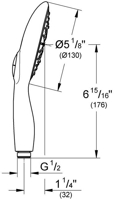 Ручной душ GROHE Power&Soul, 130 мм, 4 режима струи, холодный рассвет глянец (27672GL0) - Вид №2