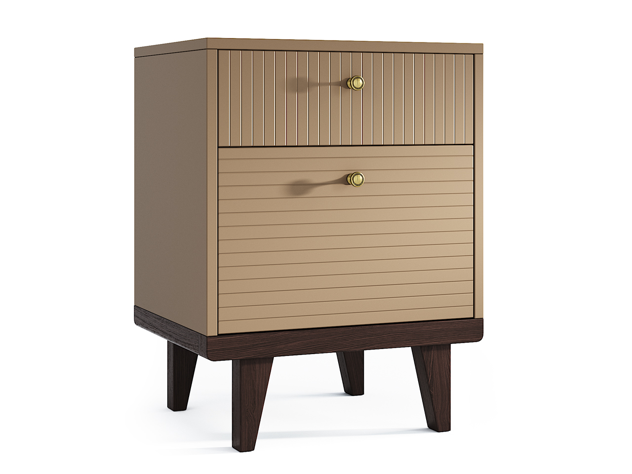 Прикроватная тумбочка дизайнерская бежевая с коричневым Thimon THE IDEA  210328 Бежевый  - Вид №1