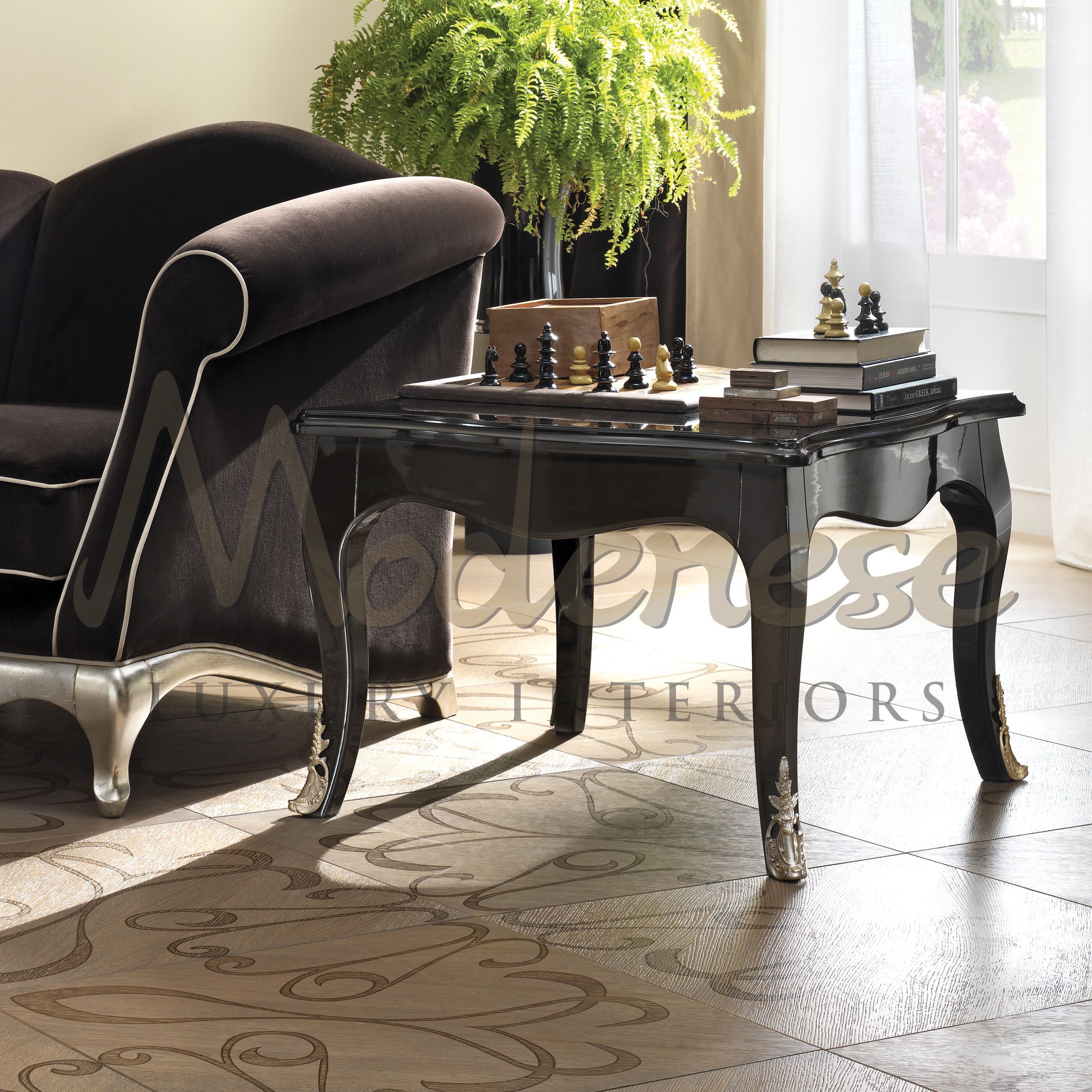 Деревянный квадратный журнальный столик Modenese Luxury Interiors NOBLE FLAIR ARCH-00110697 - Вид №2